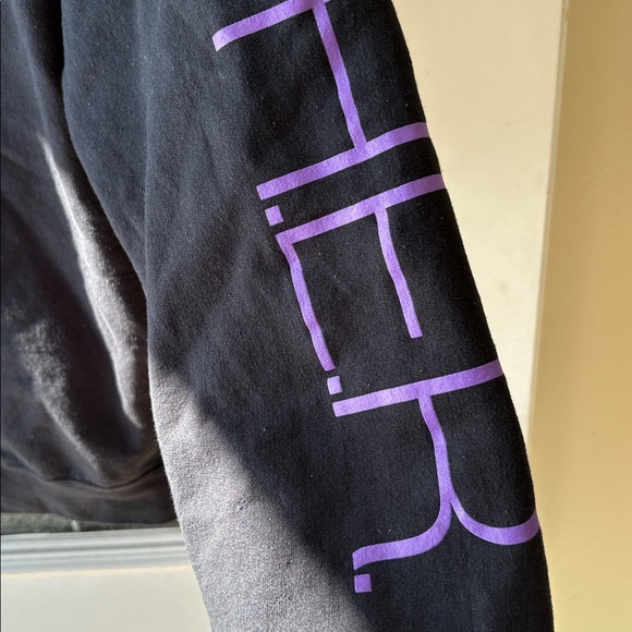 Black Sweatshirt with Purple Graphic - Picture 4 of 5
